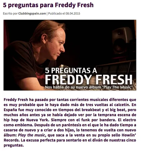 5 preguntas para Freddy Fresh, web interview