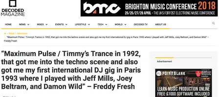 Brighton Music Conference 2018 quote from Freddy Fresh